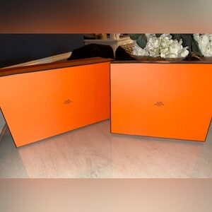 2 Hermes Orange Signature Gift Boxes